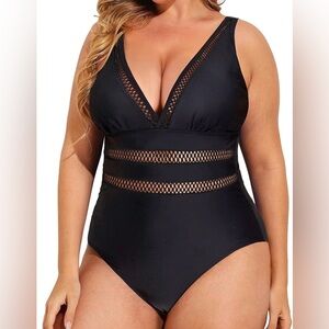 Daci Women Plus Size One Piece Swimsuits black size 18w
